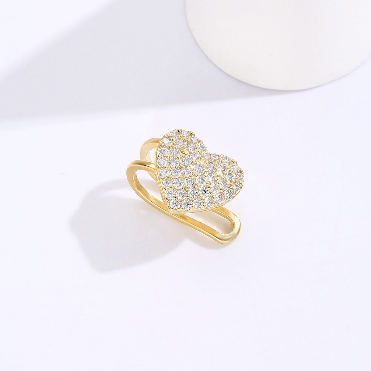 Wholesale  creative love full diamond ear clip  earrings