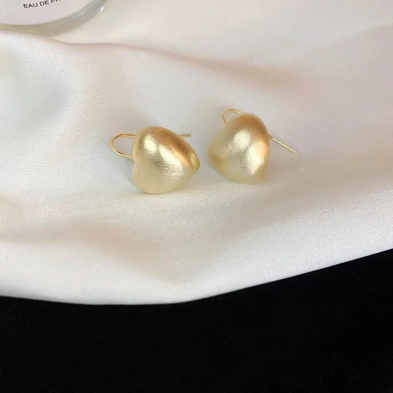 Wholesale  Love Ear Hook Earrings Real Gold Peach Heart Earrings