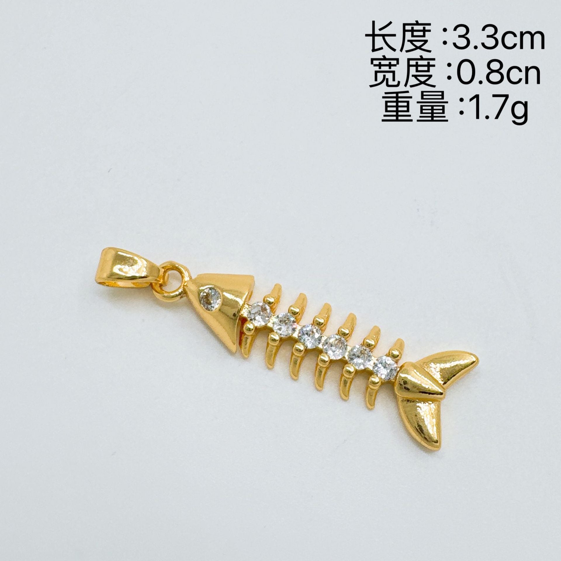 Wholesale Ocean Sea Fish Micro-Inlaid Zircon Gold Plated Pendant Necklace Jewelry Accessory Boutique Resale