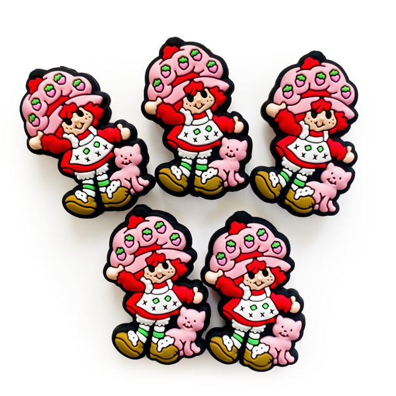 Wholesale 10pcs strawberry cat girl Focal Beads DIY Bead Accessories
