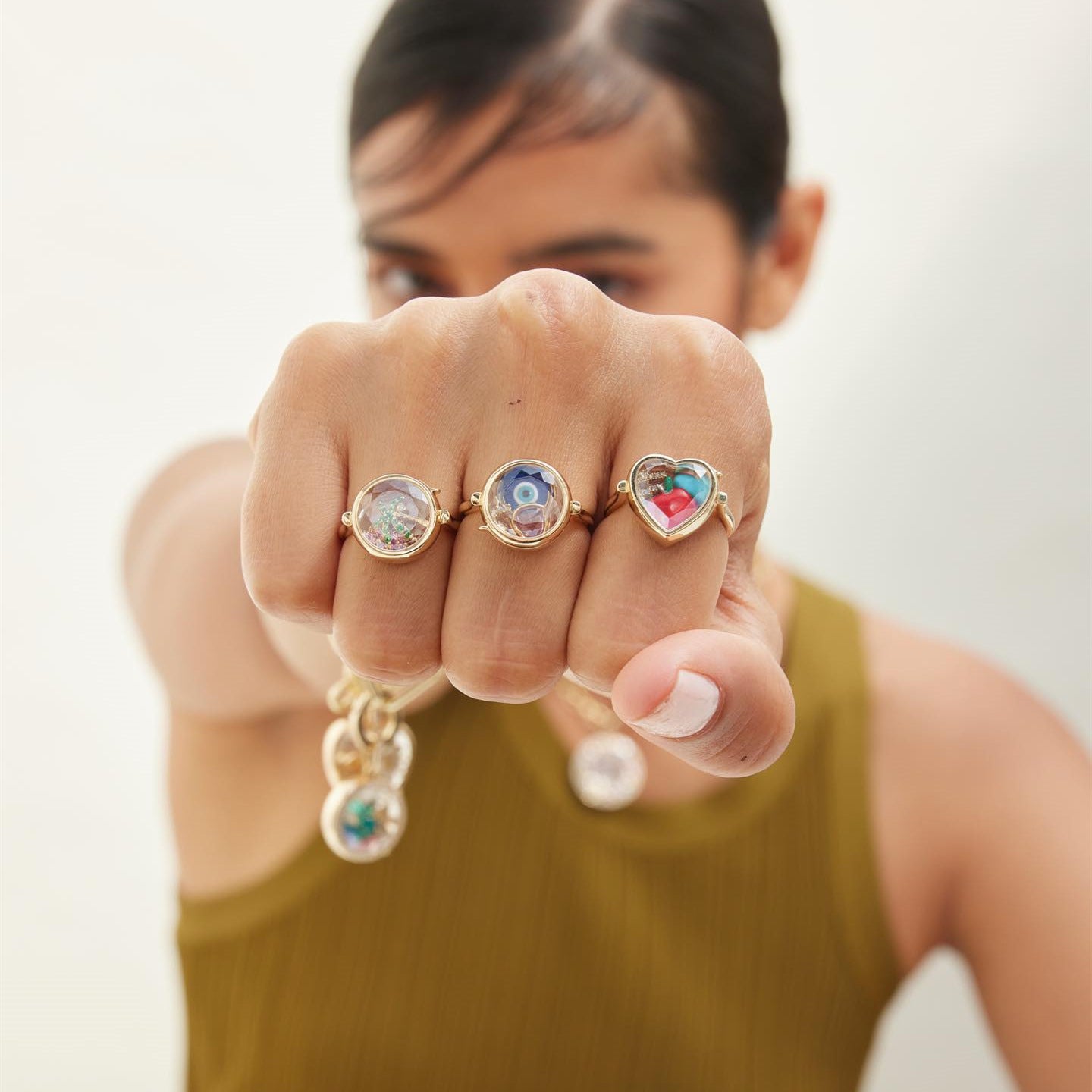 Wholesale  Stainless Steel December Birthstone Love Round Box Ring