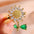 Wholesale Necklace  Diamond-encrusted Sunflower  Ring Rotatable Clavicle Chain Jewelry