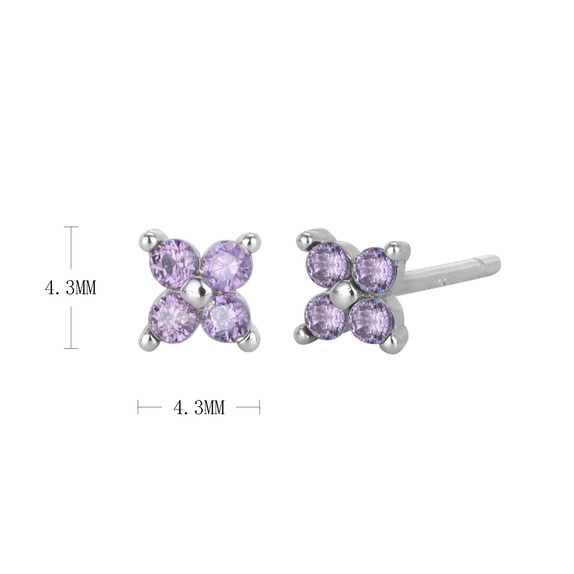 Wholesale S925 Sterling Silver Earrings Flower Star Earrings Inlaid with Zircon Earrings Colored Diamond Earrings ACC-ES-HRB005
