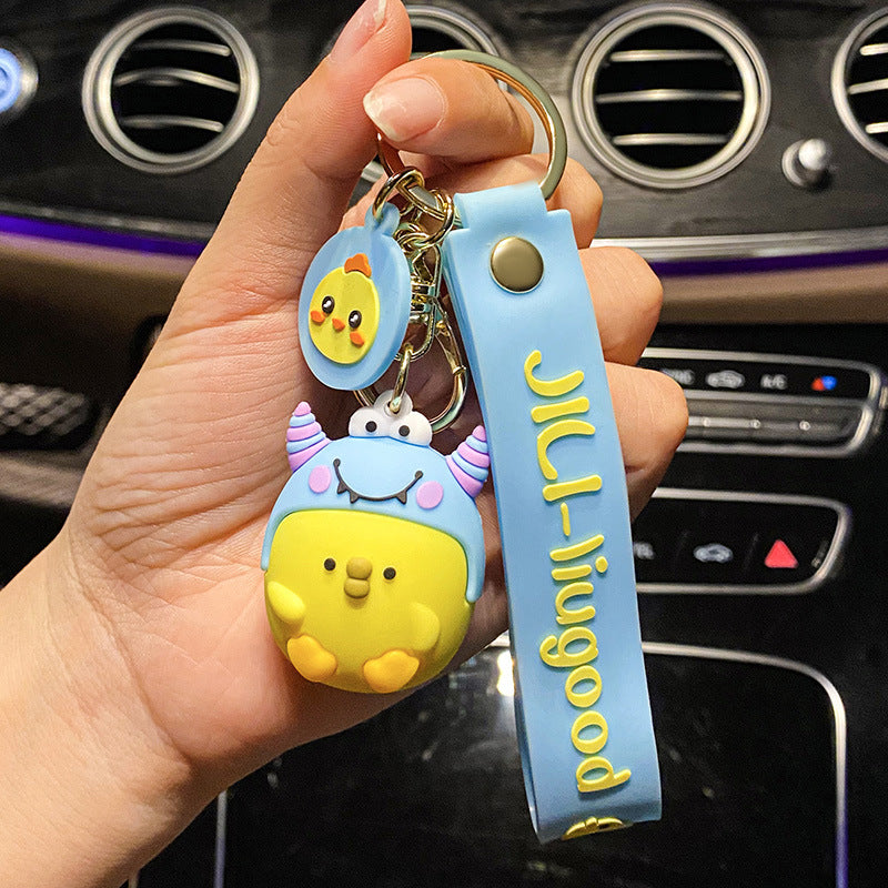 Wholesale Cartoon Chicken PVC Soft Glue Keychain Creative Keychain ACC-KC-XJY002