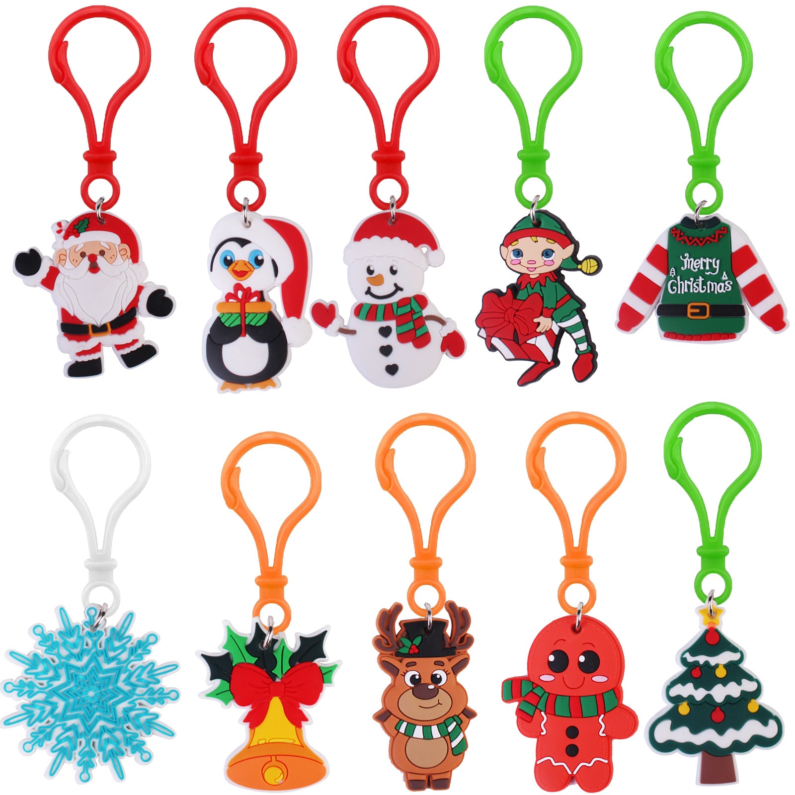 Wholesale PVC Christmas Snowman Keychain Pendant Bookbag Charm Winter Gift