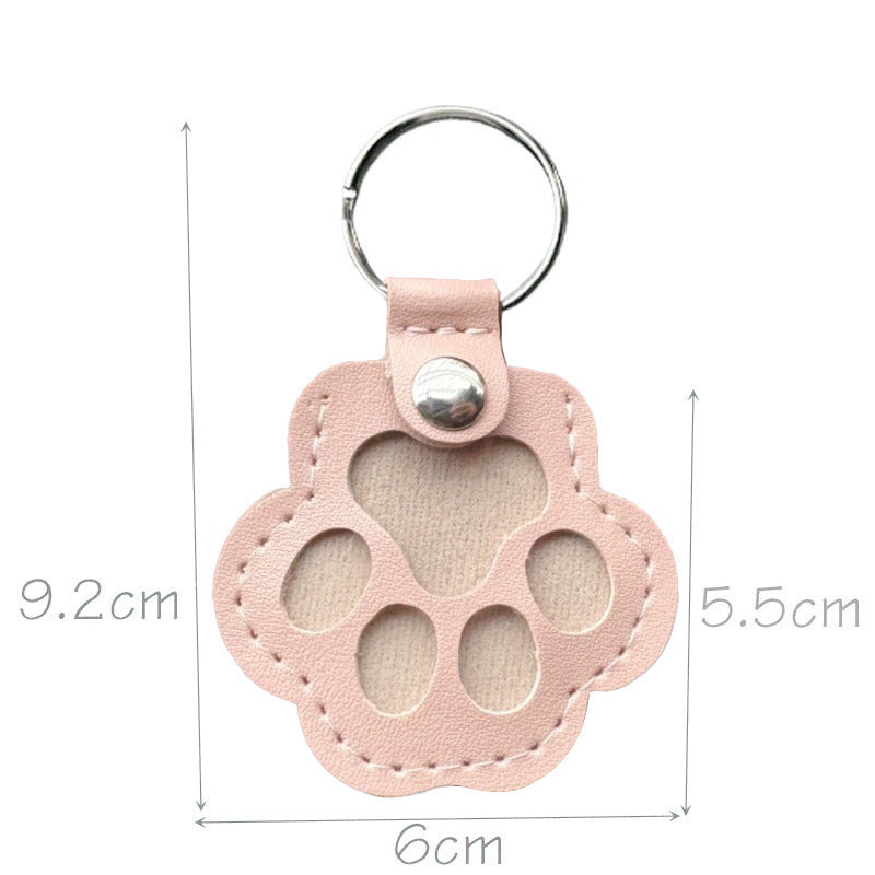 Wholesale Leather Cat Paw Keychain Cute Kitten Paw Pendant for Pet Hair Collection
