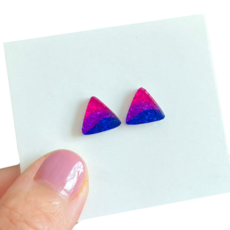 Wholesale  Rainbow Shiny Bright Small Earrings