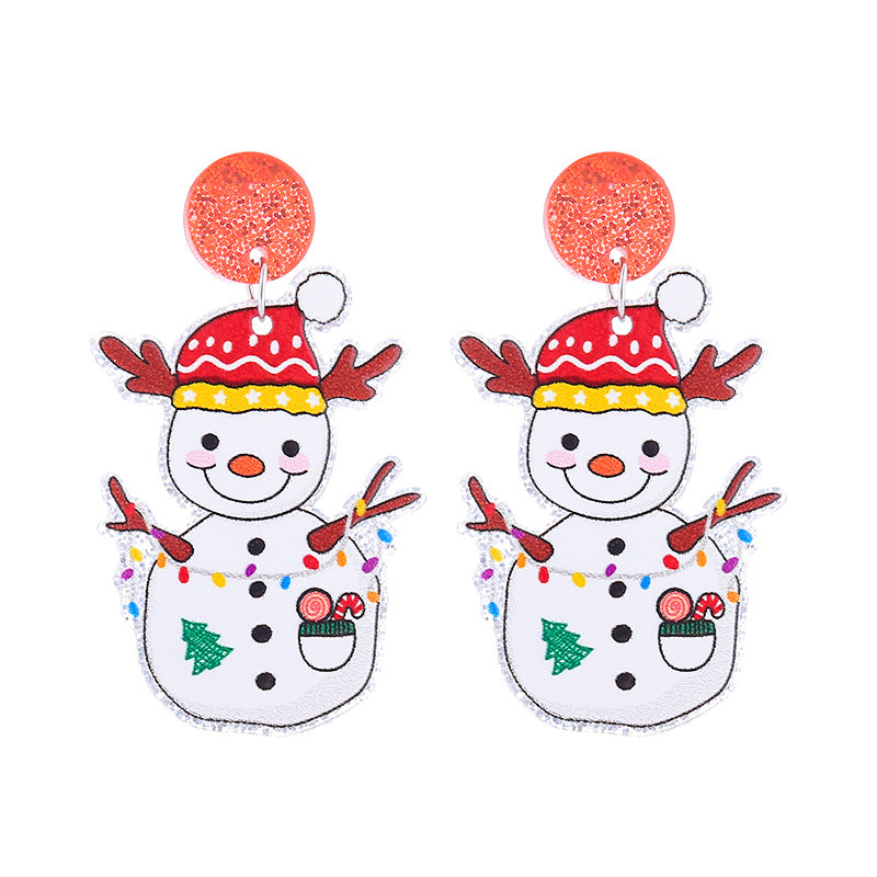 Wholesale Christmas Acrylic Cute Elk Snowman Series Earrings ACC-ES-CT031
