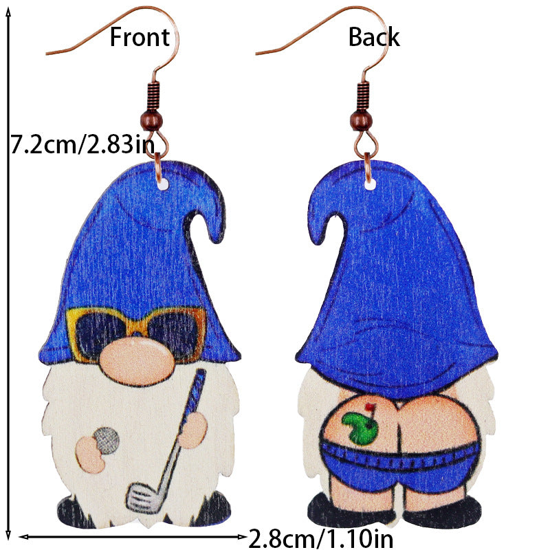 Wholesale Dwarf Dwarf Baseball Golf Rugby Football Wood Earrings ACC-ES-WeiAn003