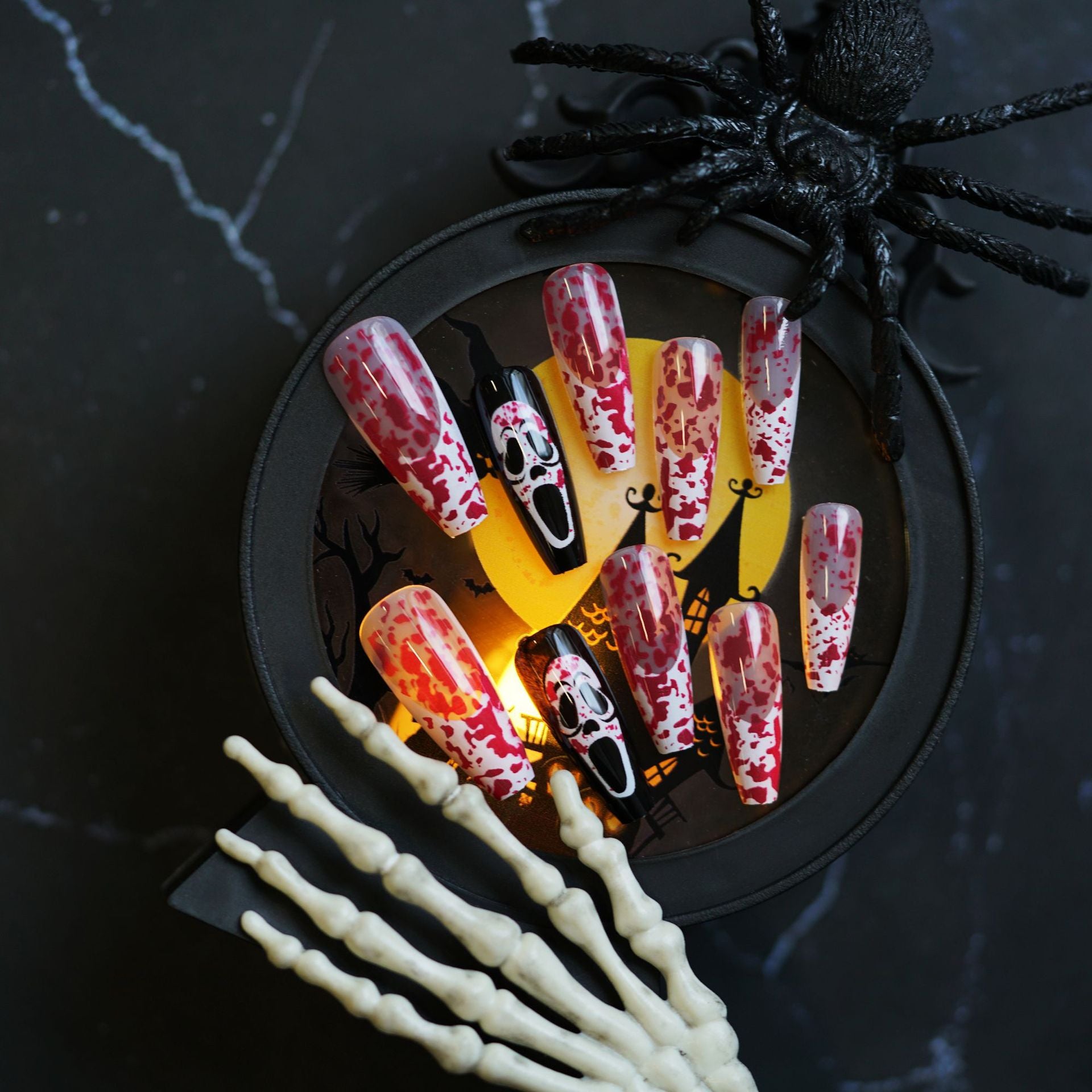 Wholesale 24 Pieces/ box  Blood  Nails Kits Nail Stickers