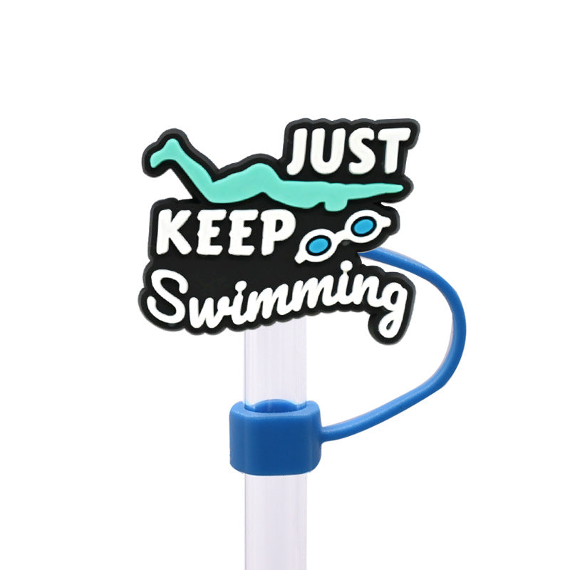 Wholesale Random 100pcs Swimming Necklace Straw Cover 10MM Straw Tube Cap