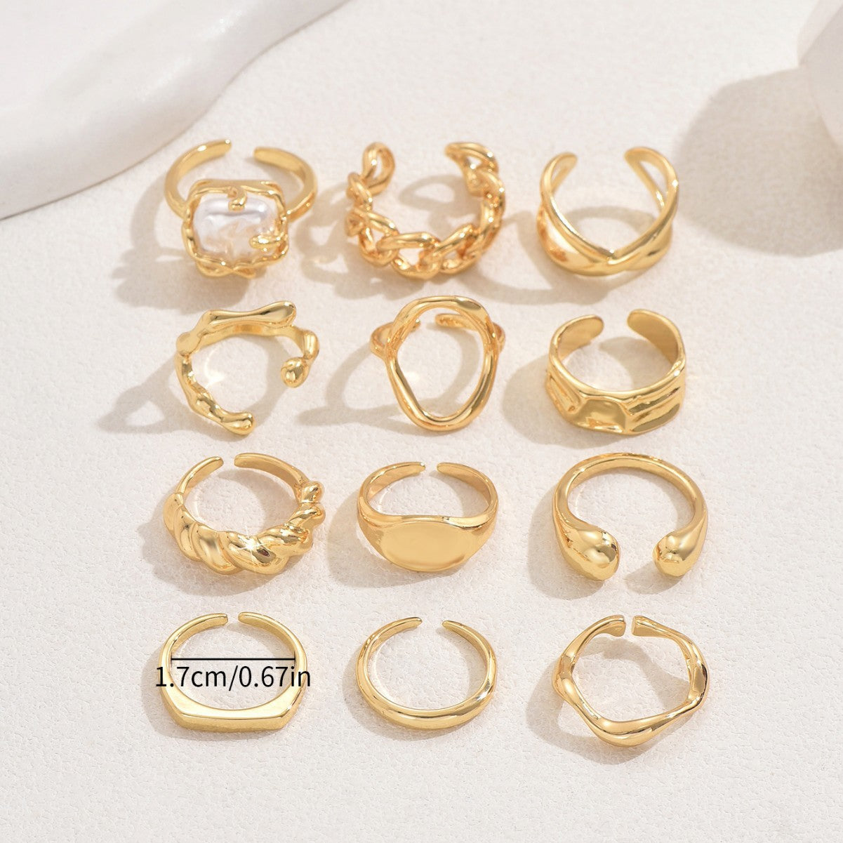 Wholesale  Opening Adjustable Ring Personalized Geometric Niche  Irregular Ring