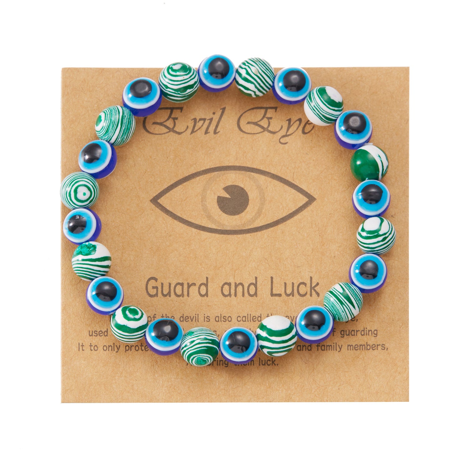 Wholesale  Evil Devil Eye Beaded  8mm  Beaded Stingy String Bracelet