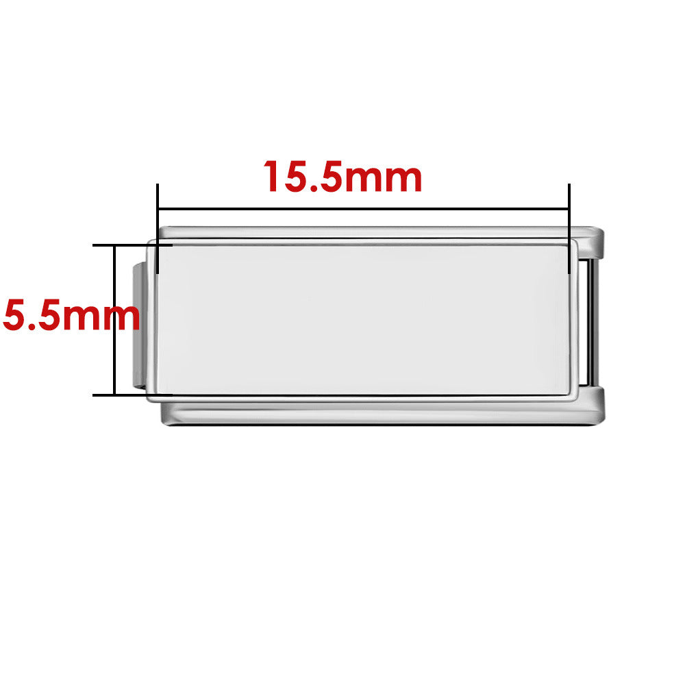 Wholesale Italian Module Bracelet Block Elastic ing Titanium Steel Strap Italian Charm