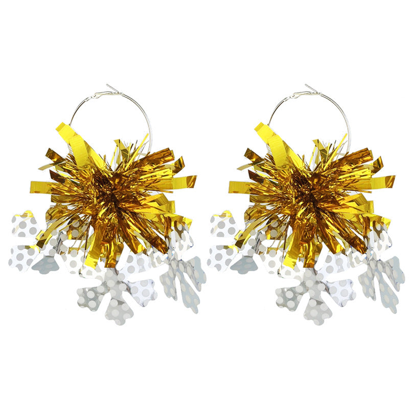 Wholesale 2 pairs/pack Hanukkah Fireworks Festival Bright Blue Snowflakes Earrings ACC-ES-HY178