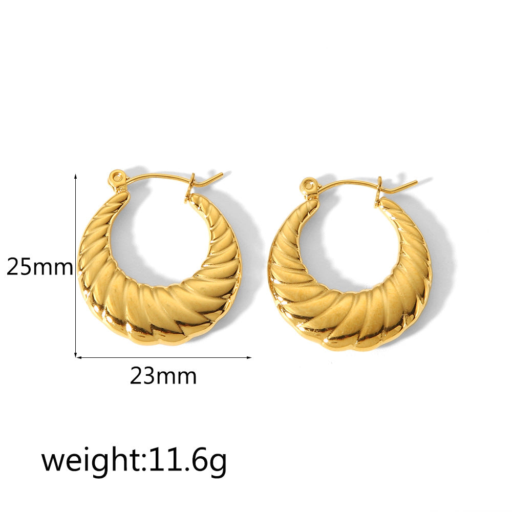 Wholesale Stainless Steel Geometric Stripe Earrings