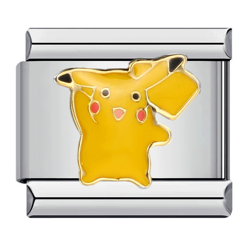 Wholesale Titanium Steel Gold Plated Oil Drop DIY Italian Module Bracelet Italian Charm