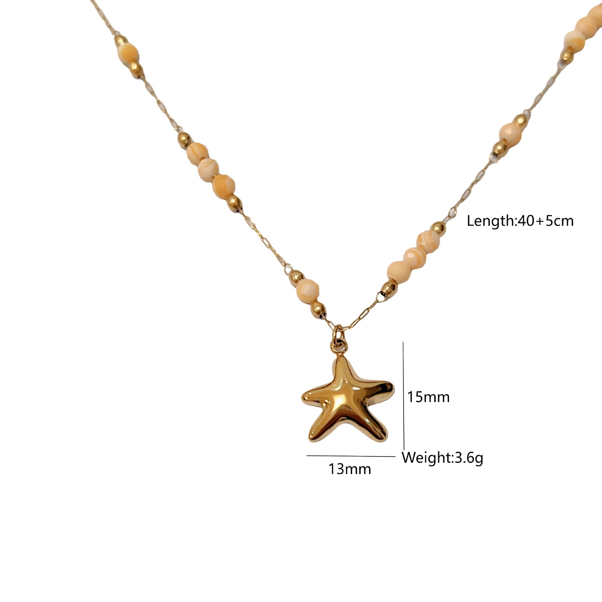 Wholesale Stainless Steel  Marine Holiday Style Handmade Natural Stone Bead Chain