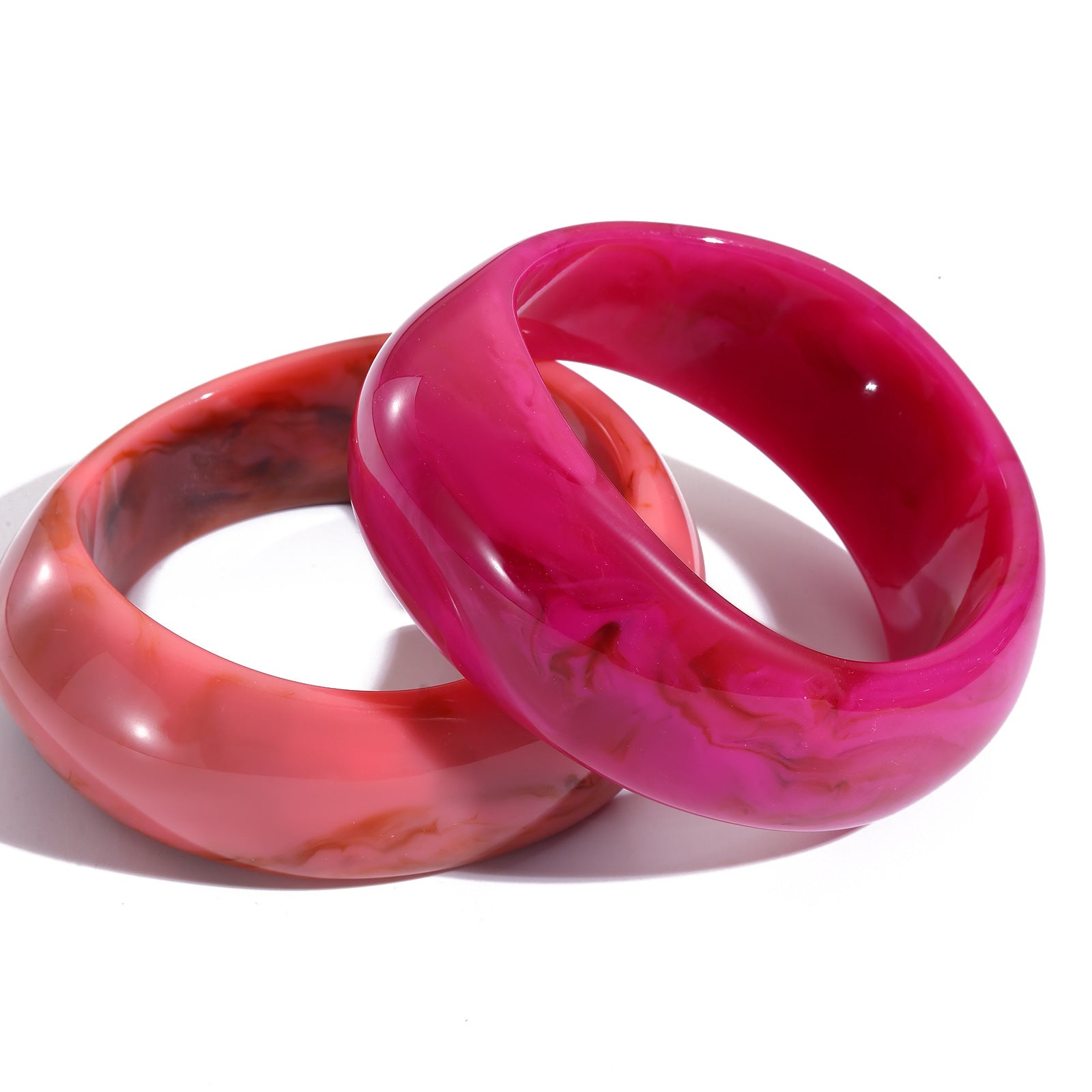 Wholesale Wide Oval Translucent Resin Bracelet Retro Style Jewelry Accessory for Everyday Wear