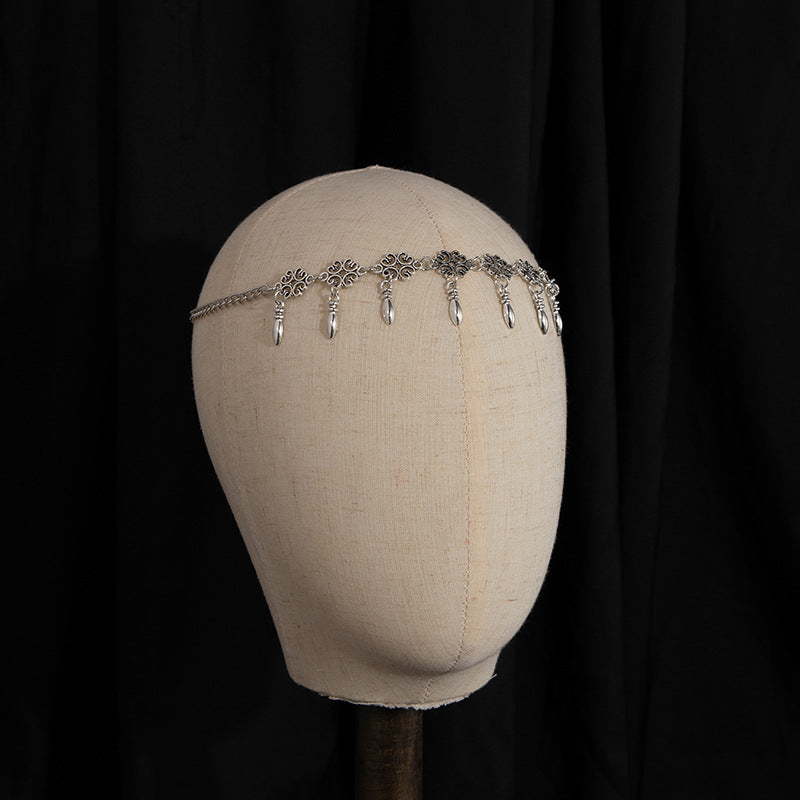 Wholesale Chic Exotic Rhinestone Coin Tassel Hair Chain Retro Geometric Head Chain Fashion Accessory