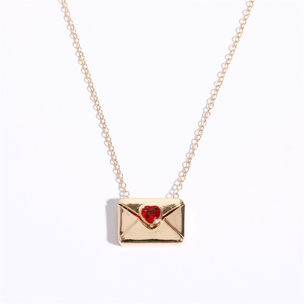 Wholesale Valentine's Day Love Envelope Box Necklace ACC-NE-JP015