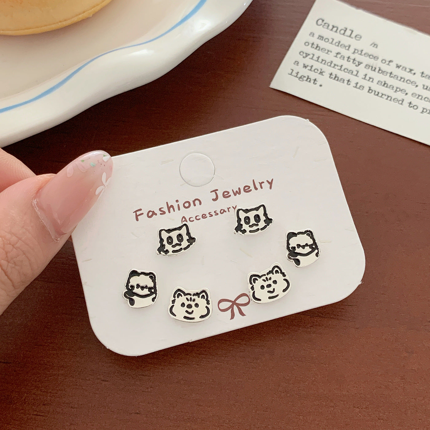 Wholesale Cartoon Cute Small Earrings Set Combination Silver Simple Compact  Earrings