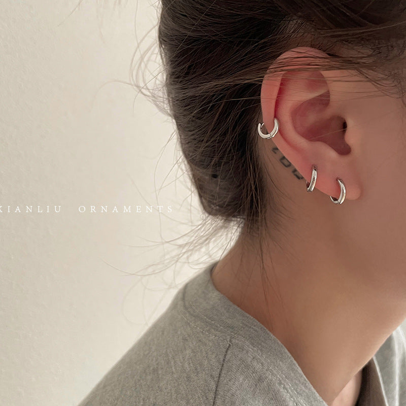 Wholesale Retro Minimalist Circle Hoop Earrings Stylish Fashion Jewelry Accessory Gift for Women