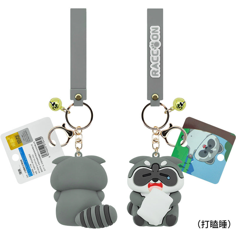 Wholesale Cute Raccoon Cartoon Silicone Keychains ACC-KC-Chaow002