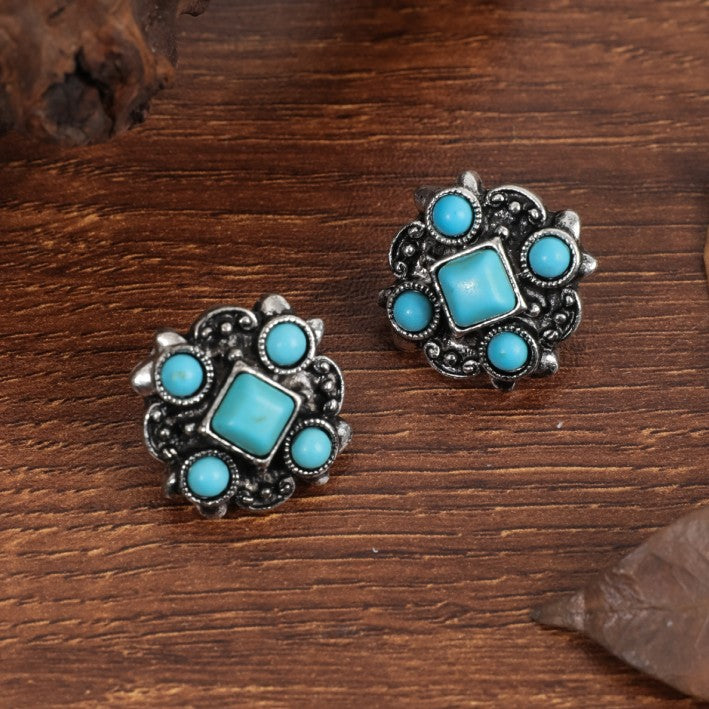 Wholesale Bohemian Vintage Ethnic Style Turquoise Earrings ACC-ES-JunJie003