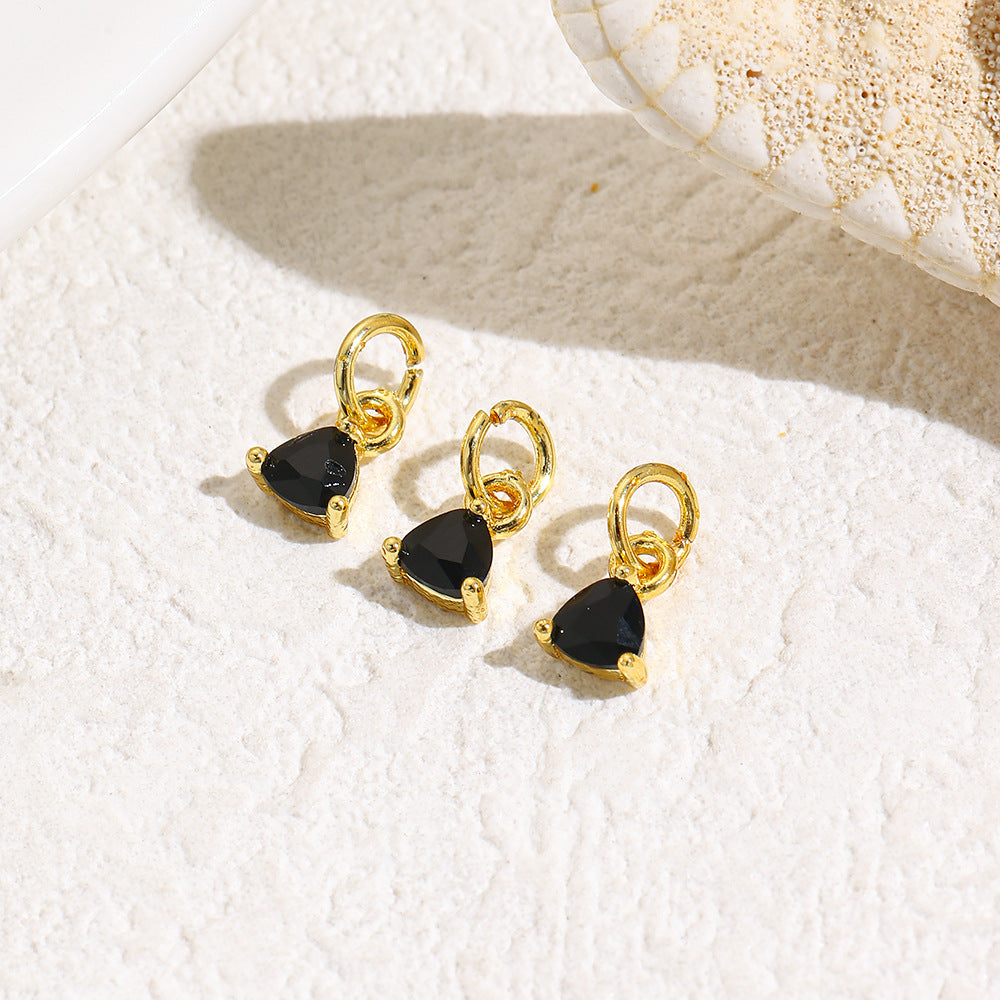 Wholesale Geometric triangle colored zircon small pendant