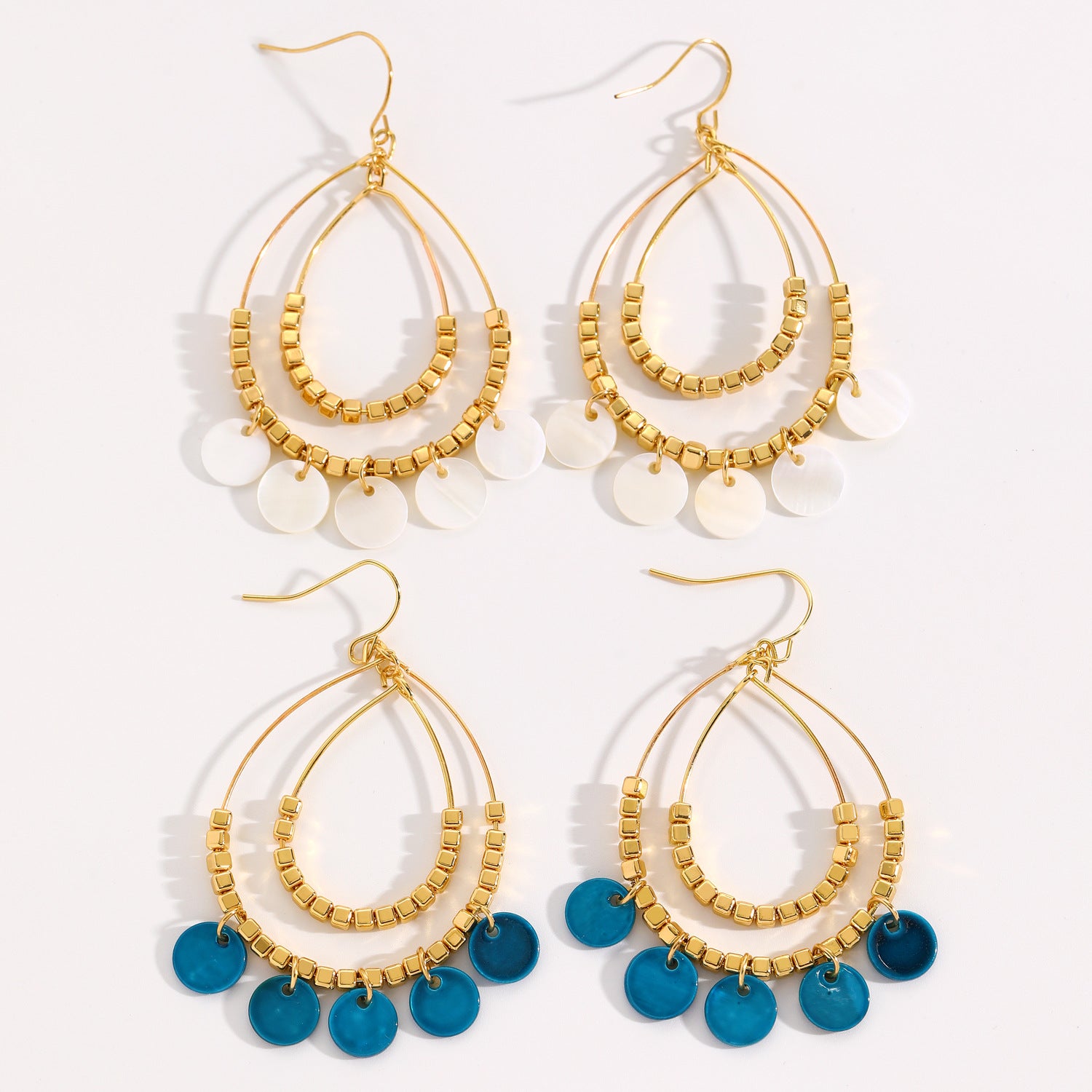 Wholesale Retro Ethnic Water Drop Shell Tassel Earrings Stylish Fashion Accessory For Vacation And Party Wear