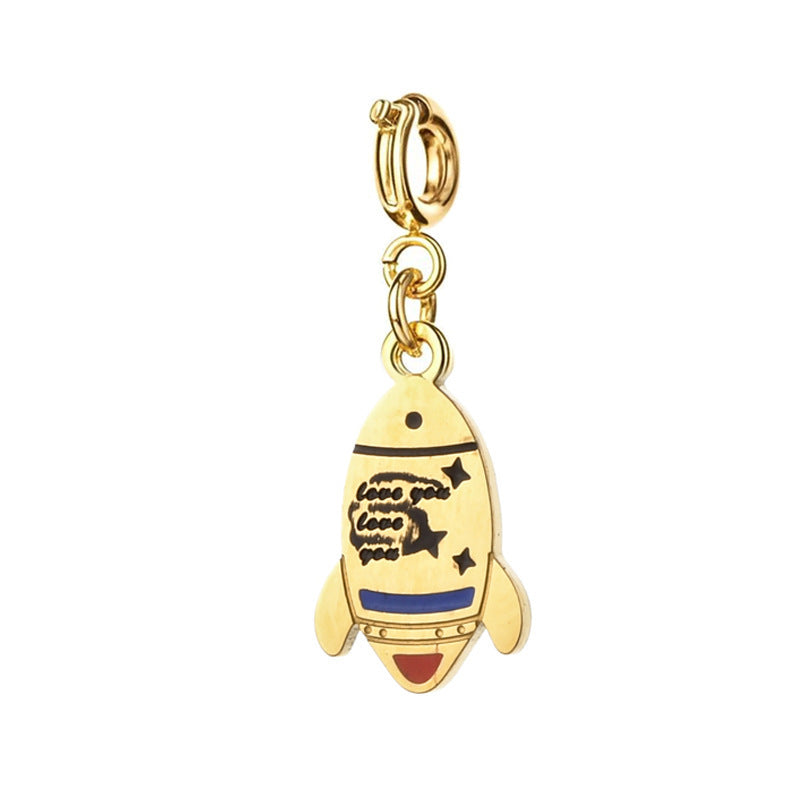 Wholesale European and American Cross-Border Popular Bull Head and Horn Cross Pendant Simple Keychain Bracelet Necklace Pendant Jewelry Accessories