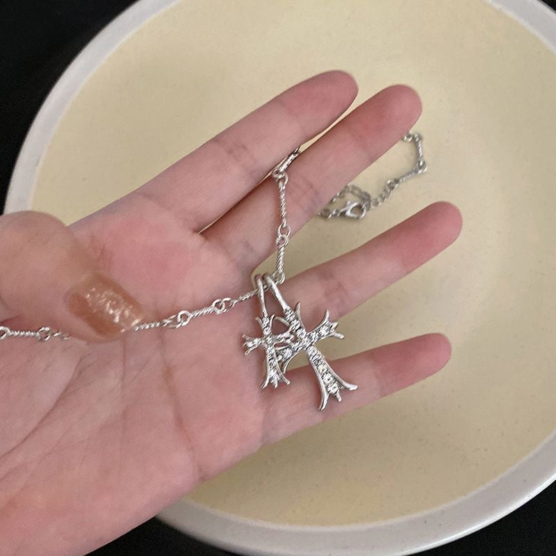 Wholesale Cross Rhinestone Pendant Clavicle Necklace