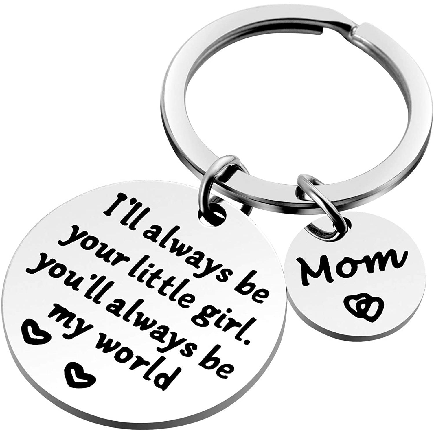 Wholesale I'll always be your little girl Mother's Day stainless steel keychain