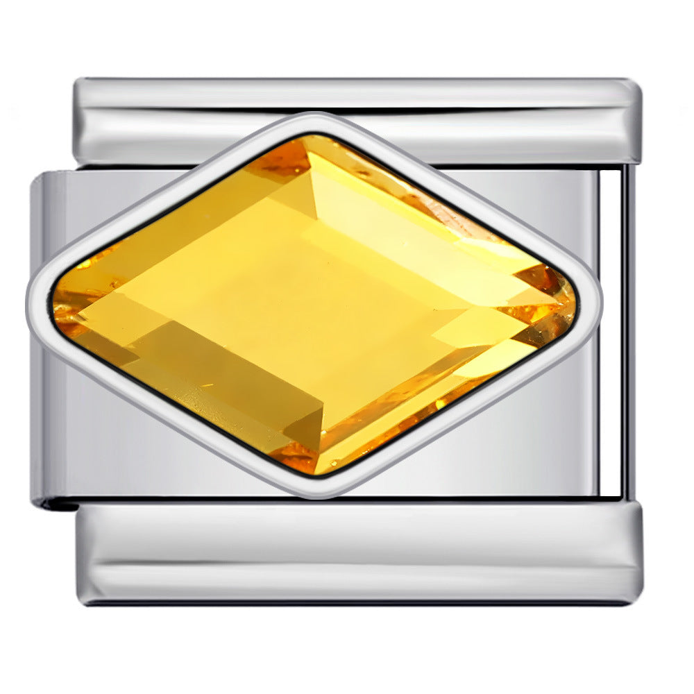 Wholesale Italian Charm Bracelet 9mm DIY Diamond-Setting  Creative Stainless Steel Composable Bracelet