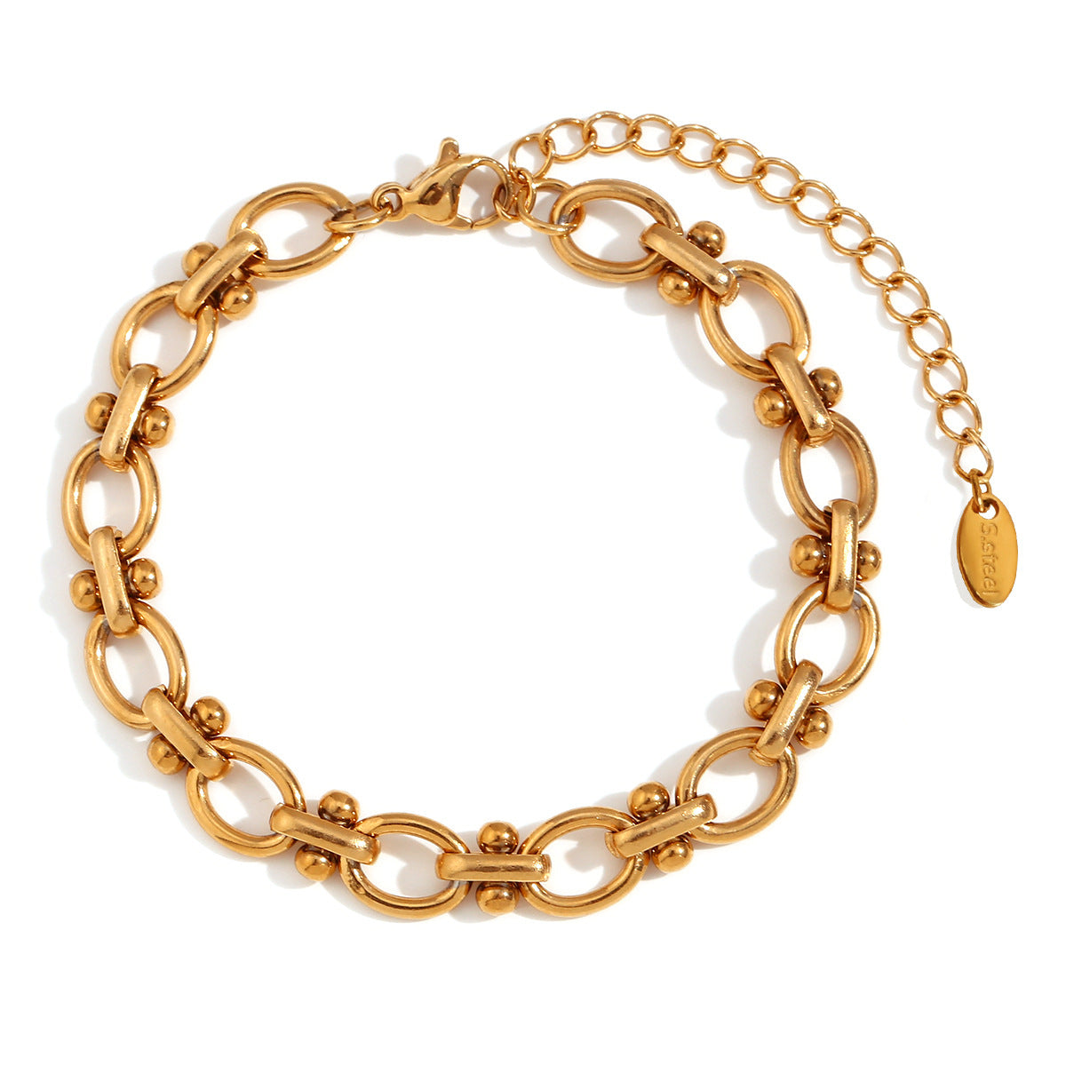 Wholesale  Fashion Light Luxury Atmospheric Simple Personality Retro Titanium Steel Bracelet Women' s Advanced Design Bracelet Clavicle Chain