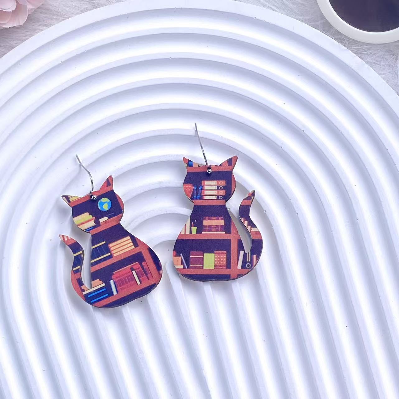 Wholesale Wood personalized color crayon pendant earrings