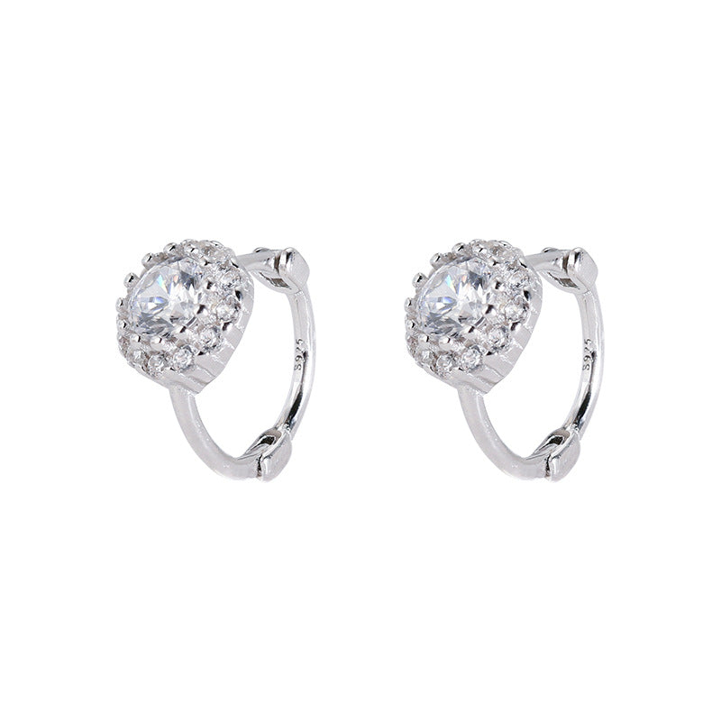 Wholesale 925 Silver Zircon Ear Button Earrings