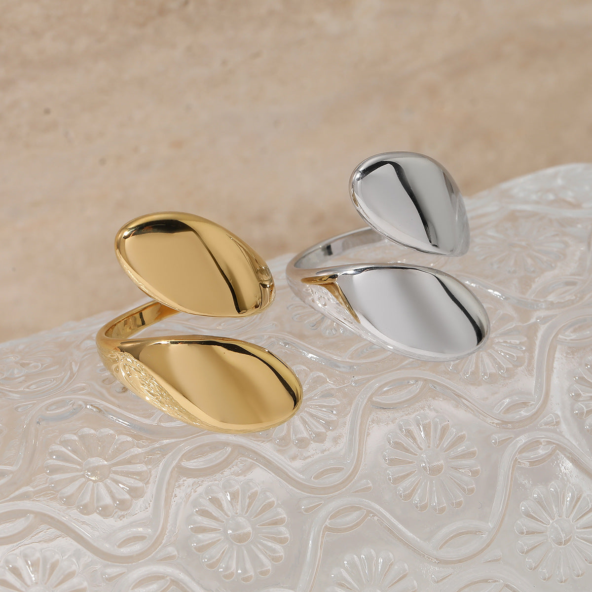 Wholesale 316 Stainless Steel Simple Style Open Ring