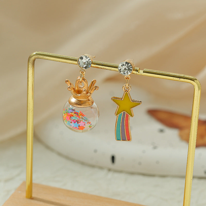 Wholesale Diamond Crown Gypsophila Pearl Flower Earrings