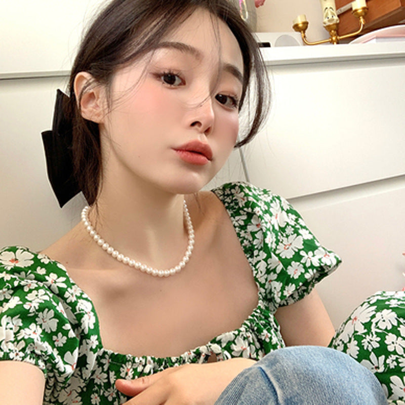 Wholesale Love Pearl Necklace Sweater Chain Clavicle Chain Choker Necklace ACC-NE-Hank001