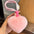 Wholesale Cute Real Rex Rabbit Hair Love Hand Rope wristlet keychain