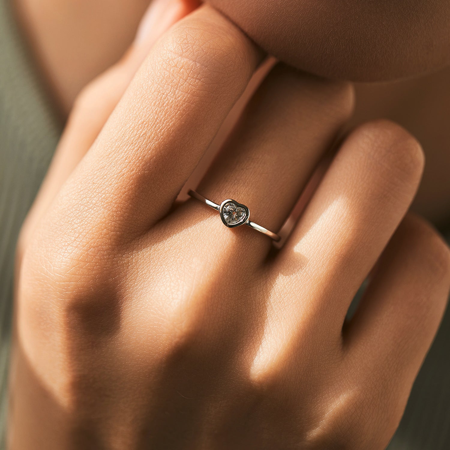 Wholesale Diamond s925 Sterling Silver Sweet  Love Diamond Index Finger Ring