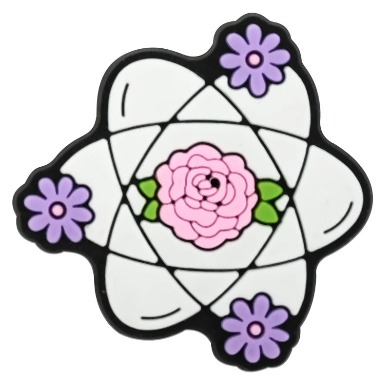 Wholesale Random 100pcs  floral vase series  PVC Soft Rubber Shoe Buckle Decoration