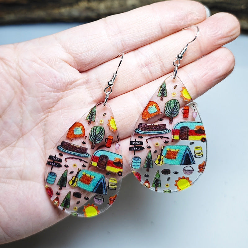 Wholesale Music Party Earrings Bonfire Party Theme Earrings