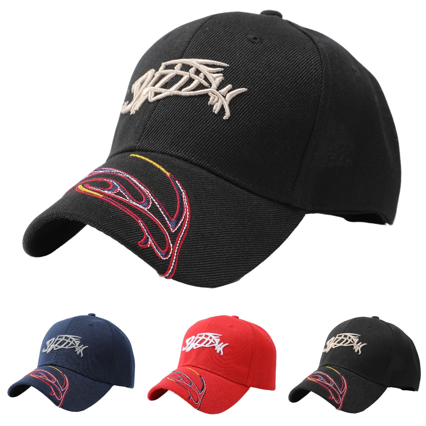 Wholesale Trendy Eagle Embroidery Baseball Cap Sun Protection Adjustable Casual Hat for Men Women