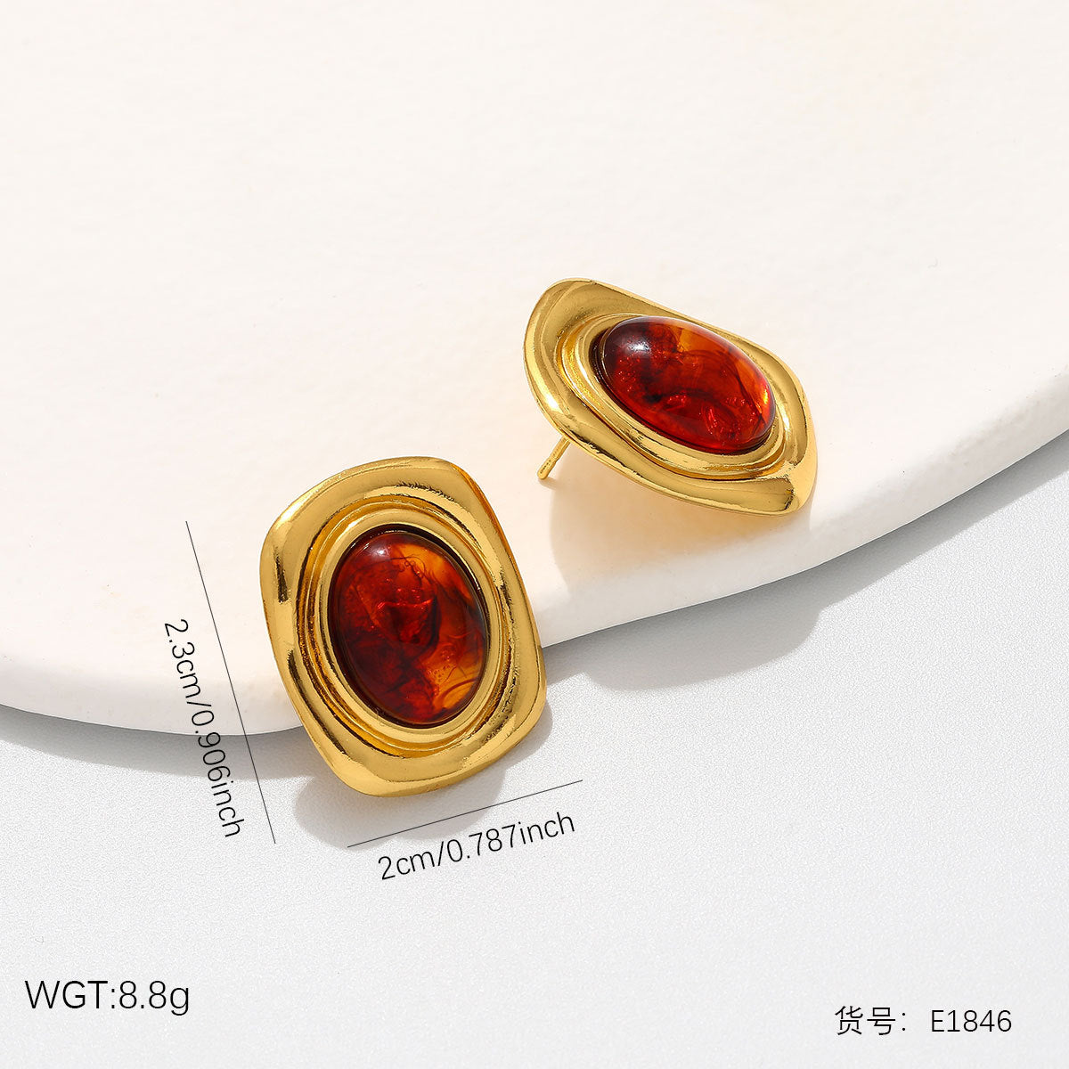 Wholesale Versatile Red Stainless steel Stud Earrings