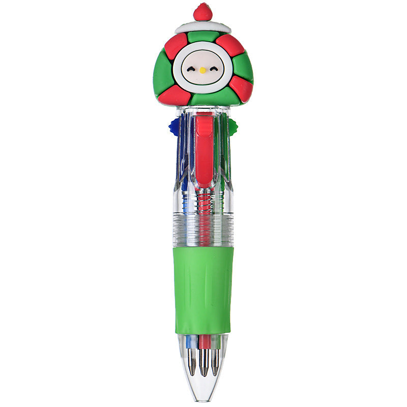 Wholesale Cute cartoon Christmas four-color ballpoint pen