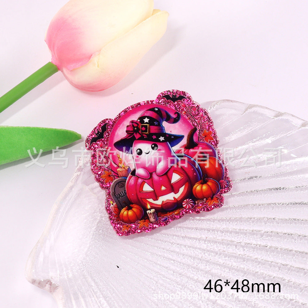 Wholesale 10pcs DIY Flatback Cartoon  Acrylic Flatback Badge Reels Retractable Keychain DIY Accessories