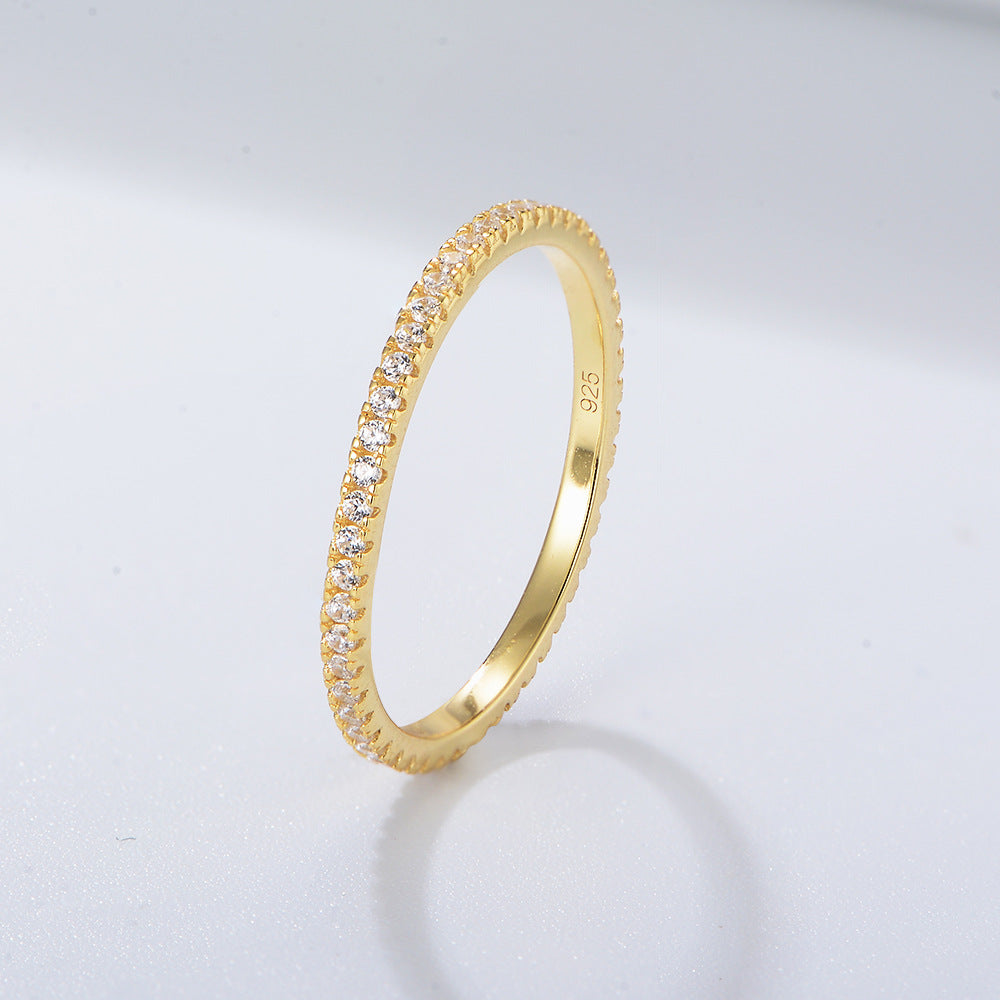 Wholesale Sterling Silver Ring Set With Egg Shaped Zircon Geometric Style Everyday Wear Jewelry Accessory